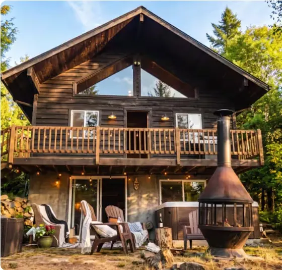 Chalet nordique rustique sur la rivière Maskinongé à Amherst